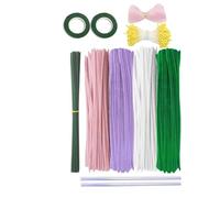 Rofhom Detergente per pipa per fai da te, 400 pezzi, con filo per fiori, nastro regalo, nastro per pipe per bouquet, decorazione fai da te