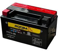 Rofiba YTX7A-BS Batteria Moto 12V 7Ah AGM | Compatibile Con Yuasa YTX7A-BS E Exi