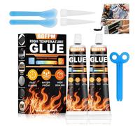 ROFPM Colla Alta Temperatura, Nero Silicone Alte Temperature 600 Gradi, Resistente al Calore, Colla per Cavi di Tenuta, Ideale per Cielo Auto, Porta Forno, Stufa, Camino, Vetro, Motori