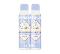 ROGÉ CAVAILLÈS Antitraspirante Absorb+ 48h spray profumo fresco note tè verde e bergamotto senza alcol flacone alluminio riciclabile testato dermatologicamente confezione 2x150 ml uso quotid