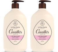 ROGÉ CAVAILLÈS Latte bagno doccia idratante idrata e protegge la pelle dai 3 anni senza sapone testato dermatologicamente 85% origine naturale bottiglia riciclata confezione 2x1L uso giorno.