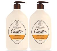 ROGÉ CAVAILLÈS | Latte e miele | Nutre e protegge la pelle | Deterge delicatamente | Pelle sensibile | Senza sapone | 100% plastica riciclata | 1 litro di gel bagno e doccia+1 litro di eco-riempimento