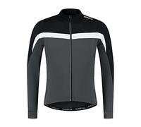 Rogelli Maglia da Ciclismo Uomo a Maniche Lunghe Invernale - Traspirante e Confortevole - Nero/Grigio/Bianco - Taglia S - Modello Course