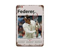 Roger Federer - Poster in metallo vintage, decorazione artistica da parete per pub, club, caffetterie, bar, decorazione artistica da parete per casa, 20 x 30 cm