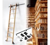 ROGHA Accessori e Ferramenta per Scale a Soffitta Scorrevoli e Retrattili, con Rulli a Pavimento, Movimento Fluido, Facile Installazione - Ideali per Biblioteche 2m