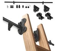 ROGHA Kit di ferramenta per Scala da Biblioteca Retrattile - Dotato di rulli Inferiori silenziosi e Funzione di frenata - Sistem di Scorrimento in Acciaio al Carbonio per librerie 3m