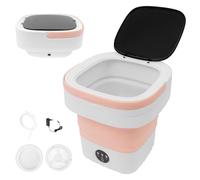 ROGONPDK Mini lavatrice da 12 l, da viaggio, pieghevole, portatile, mini lavatrice, da campeggio, per 3 modalità di pulizia (rosa)