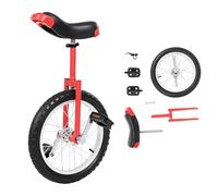 ROGONPDK Monociclo da 16 pollici, monociclo con 2 pedali, monociclo per adulti, monociclo regolabile in altezza, per impiegati, appassionati di ciclismo e altri (rosso)