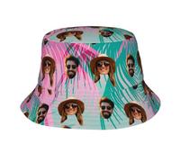 ROHBVMN Cappello Personalizzato, Cappello da Sole Personalizzati, Coppola da Pesca Personalizzabile,on Testo, con Foto/Nome, cap da Spiaggia Personalizzato per Uomini e Donne Protezione UV