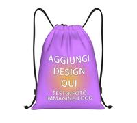 ROHBVMN Zaino personalizzato,sacca sportiva personalizzati,borsone palestra per Uomo e Donna, borsa piscina,Sacca Impermeabile con Coulisse, Borsa a Sacca con il Tuo Testo/Logo,Sport