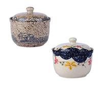 ROHCGHC barattoli di Sapore, 2 Set e Cucchiaio saliera Contenitore for Sale Zucchero contenitori for condimenti in Stile Giapponese Barattolo di Zucchero for lattina da Cucina Domestica