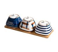 ROHCGHC barattoli di Sapore, Set Serbatoio for Zucchero in Ceramica Zuccheriera con Coperchio Pentola for condimenti for la casa Contenitore for condimenti for Cucina Lattina for spezie