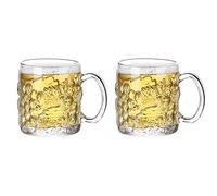 ROHCGHC bicchiere da birra, Bicchiere da pinta personalizzato, boccali birra grandi e pesanti con manico - di vetro classici 14 once