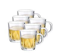 ROHCGHC bicchiere da birra, Bicchiere da pinta personalizzato, tazza birra boccale con manico in vetro for succhi for uso domestico for acqua set alla spina 7 once confezione 6
