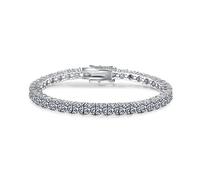ROHCGHC bracciale con diamanti, 3-4 mm Uomini Donne D Colore VVS1 Bracciale Tennis in Argento 925, 6,5 ”(4MM 17CM)
