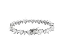 ROHCGHC bracciale con diamanti, 4 x 4/6 6 mm Bracciali tennis alternati for donna Bracciale classico placcato oro 18 carati con diamante taglio a cuore for Gioielli da sposa, ballo di fine anno