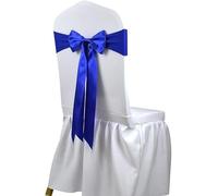 ROHCGHC Cintura della Sedia, Telai for sedie, 25 Pezzi Cravatta Gratuita Fascia for Sedia in Spandex di Raso for Eventi di Nozze Decorazione for Hotel Sedia con Fiocco e Nodo a Nastro(Blue)