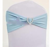 ROHCGHC Cintura della Sedia, Telai for sedie, 50 Pezzi SWwedding Chair Bow Sash Fascia Elastica for Sedia in Spandex con Fibbia a Cuore for la Decorazione di Eventi di Hotel,(Blu)