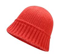 ROHCGHC Il Cappello, Cappelli da Strada Coreani Invernali da Uomo Cappello da Pescatore Lavorato a Maglia Caldo da Donna Berretto da Protezione dal Freddo for Esterni(Red)