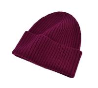 ROHCGHC Il Cappello, Uomo Autunno Inverno Solido Rosso Solido Cappelli di Lana Donna Caldo Cappello di Lana Berretto for Adulti Berretto Berretti a Maglia Regalo di Lusso(Purple Wine Red)