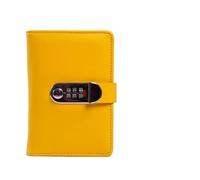 ROHCGHC Il taccuino, Notebook Diario con Password Creativa Portatile Blocco Note Multifunzione bloccato Cancelleria e riviste Quaderno di Schizzi(Yellow)