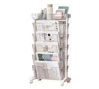 ROHCGHC libreria mobile, Carrello libreria mobile, carrello con ruote, organizer for scrivania, scaffale a spinta, espositore angolare, porta riviste blu 40x2