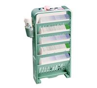 ROHCGHC libreria mobile, Carrello porta libri mobile, girevole e rimovibile, in plastica, multifunzionale, con ruote, scaffale da tavolo, grigio 37x10x71 cm