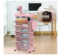 ROHCGHC libreria mobile, Carrello portaoggetti, libreria mobile con ruote, a 6 ripiani, da scrivania for aule