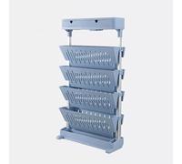 ROHCGHC libreria mobile, Pratico carrello portaoggetti mobile pieghevole con ruote, scaffale a 5 ripiani e laterale for scrivania for ufficio, dormitorio, aula