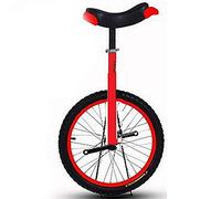 ROHCGHC Monociclo, Monociclo con Ruota da 16 Pollici for Bambini Cerchio in Lega, Pneumatico Extra Spesso e Robusto Supporto for l'equilibrio, Ciclismo, Esercizi Fitness for Adulti(Red)