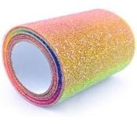 ROHCGHC Un Filo Trasparente, Arcobaleno Glitter Tulle Rotolo Paillettes Cristallo Tessuto Trasparente Gonna Tutu Artigianale Fai da Te Decorazioni for la casa(Rainbow)
