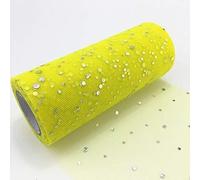 ROHCGHC Un Filo Trasparente, Glitter Paillettes Tulle Rotolo tutù Tessuto Decorazione di Nozze Artigianato Fai da Te Forniture for Feste Compleanno(Yellow)