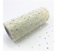 ROHCGHC Un Filo Trasparente, Glitter Paillettes Tulle Rotolo tutù Tessuto Decorazione di Nozze Artigianato Fai da Te Forniture for Feste Compleanno(Beige)