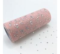 ROHCGHC Un Filo Trasparente, Glitter Paillettes Tulle Rotolo tutù Tessuto Decorazione di Nozze Artigianato Fai da Te Forniture for Feste Compleanno(Flesh Pink)