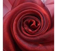 ROHCGHC Un Filo Trasparente, Organza, Tessuto Trasparente Ideale for Fodere sedie da Matrimonio, Runner tavola(Black And Red)