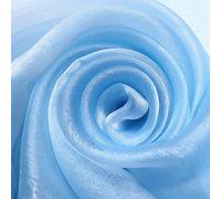 ROHCGHC Un Filo Trasparente, Organza, Tessuto Trasparente Ideale for Fodere sedie da Matrimonio, Runner tavola(Blue And White)