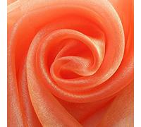 ROHCGHC Un Filo Trasparente, Organza, Tessuto Trasparente Ideale for Fodere sedie da Matrimonio, Runner tavola(Gold And Red)