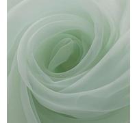 ROHCGHC Un Filo Trasparente, Tessuto in Organza Trasparente for coperture di sedie da Matrimonio, Runner tavola, Decorazioni Feste(Bean Green)