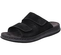 Rohde Alassio 6240 - Ciabatte da Uomo in Pelle con Velcro, Nero, 43 EU