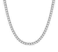 Roheafer Collana Bracciale Tennis Donna Uomo Collana Girocollo in Cubic Zirconia Placcata Oro Bianco 18K 4.0mm 5.0mm Argento Oro Collana Diamanti Taglio Rotondo