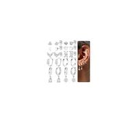 Roheafer Huggies - Orecchini da donna, placcati in oro 14 K, 10 paia di orecchini delicati per piercing multipli