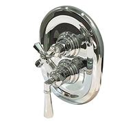 Rohl A4809XMAPC Valvola termostatica a scomparsa solo con finiture palladiane con maniglia a croce palladiana sul controllo del volume e maniglia a leva palladiana, cromo lucido