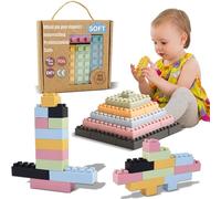 ROHSCE Montessori Educational Baby Toy in silicone Soft Building Blocks, Big Sensory Stacking Toys for Preschool Learning and Creative Play, 20pcs