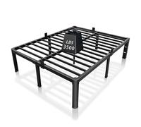 ROIL Struttura letto California King Size da 30,5 cm, piattaforma in metallo, senza bisogno di molle con foro per testiera, gambe angolari rotonde, fermi per materasso, 1587,6 kg, doghe in acciaio