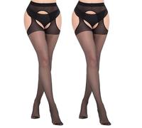 Roinaid 2 paia di calze da donna, collant da donna, 15D, per appuntamenti, Halloween, San Valentino, Natale, mostra belle linee delle gambe, multicolore, S-L