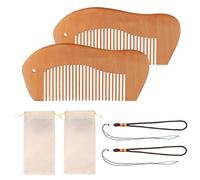 Roinaid 2 pettini in legno per la nascita, per alleviare il travaglio, con 2 custodie e 2 cinghie, per capelli fini, per donne, per coppie o famiglie in attesa di un bambino, colore bianco