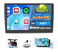 Roinvou 4+64G Android 15 Autoradio per FIAT Bravo 2007-2014 CarPlay Android Auto, 9 Pollici IPS Touch Screen WI-FI GPS Bluetooth 32EQ FM/RDS SWC Telecamera Posteriore