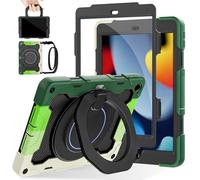 ROISKIN Custodia per iPad 10.2 9a 8a 7a generazione con protezione dello schermo [protezione contro le cadute da 4,6 m], cavalletto girevole a 360 gradi, impugnatura a mano, custodia per bambini per