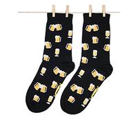 Roits Calzini Birra Nero Uomo Donna - Calze Divertenti Simpatici Regalo Colorati Fantasia Disegni Accessori Socks Happy Beer (41-46)