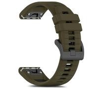 RoiYeel Cinturino per Garmin Fenix E 47mm/Fenix 8 47mm/7 Pro/7/6 Pro/6, 22mm Quick-Fit Silicone Cinturini per Garmin Fenix 5 Plus/5/Garmin Forerunner 965/955/Approach S62/S70 47mm Verde Militare Nero